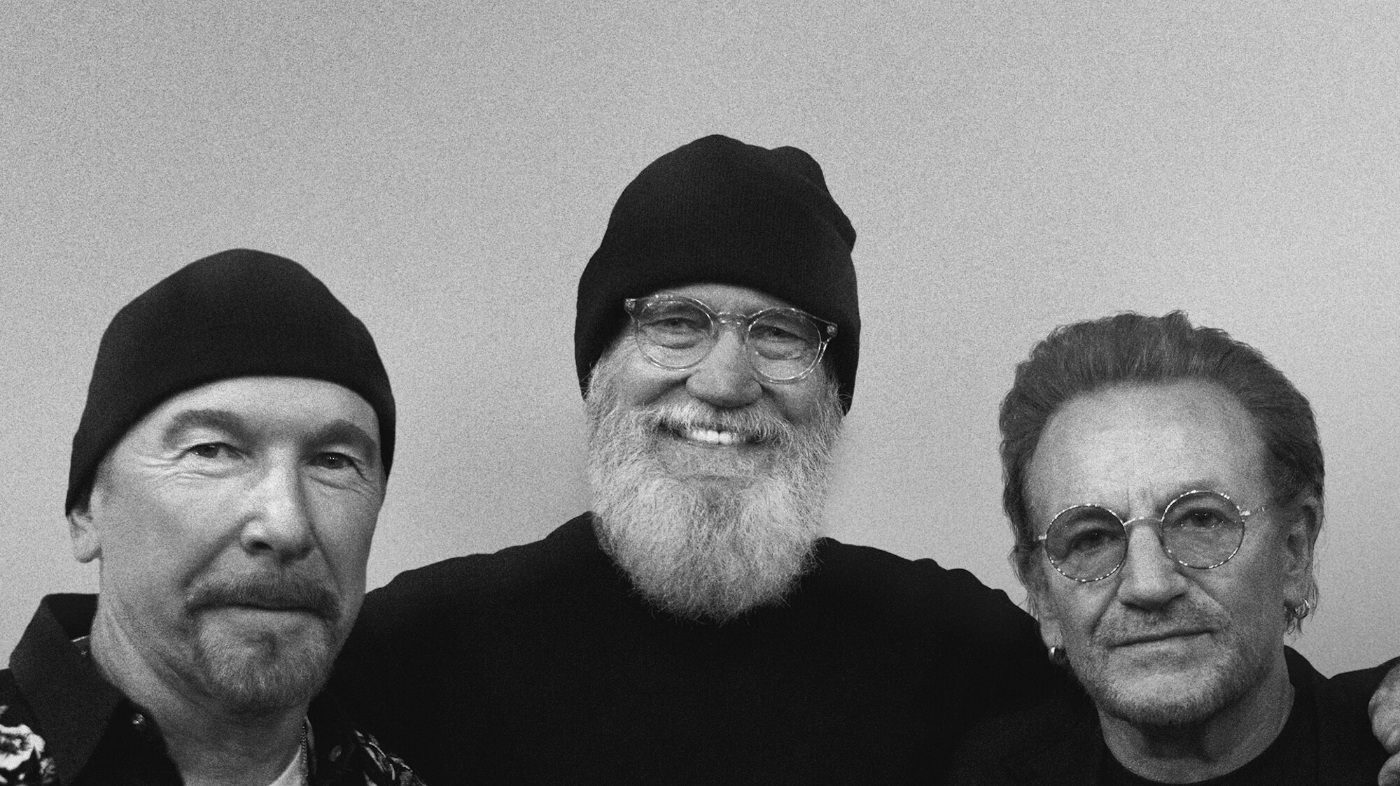 The Edge, Dave Letterman and Bono.  (Disney)