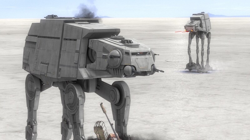 Two Imperial AT-AT's battling on Seelos