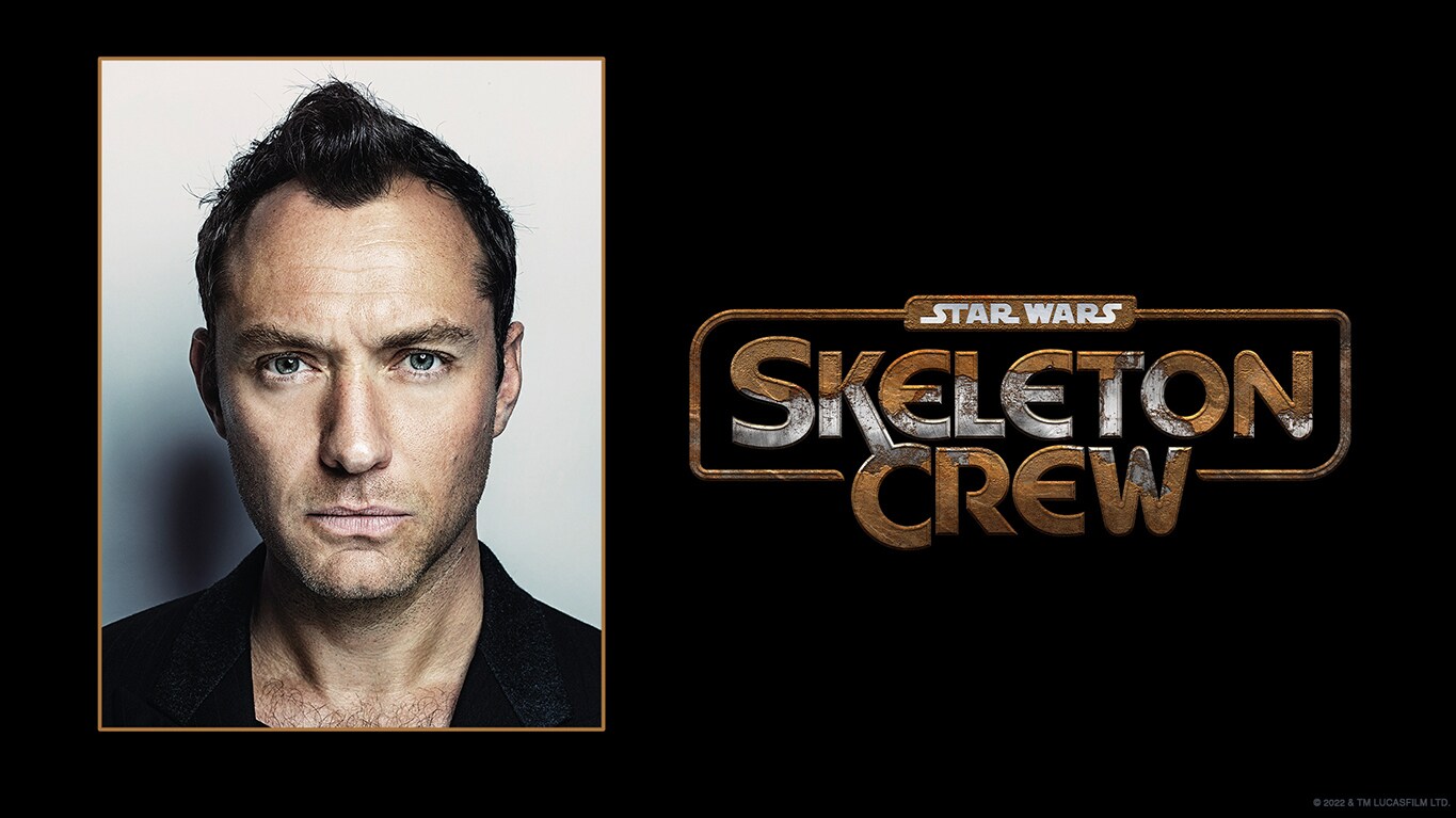 The Star Wars Skeleton Screw title treatment and a headshot of Jude Law.