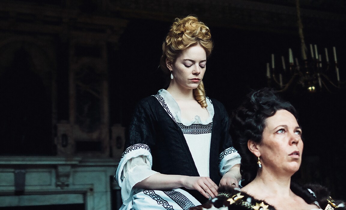 a film still from The Favourite