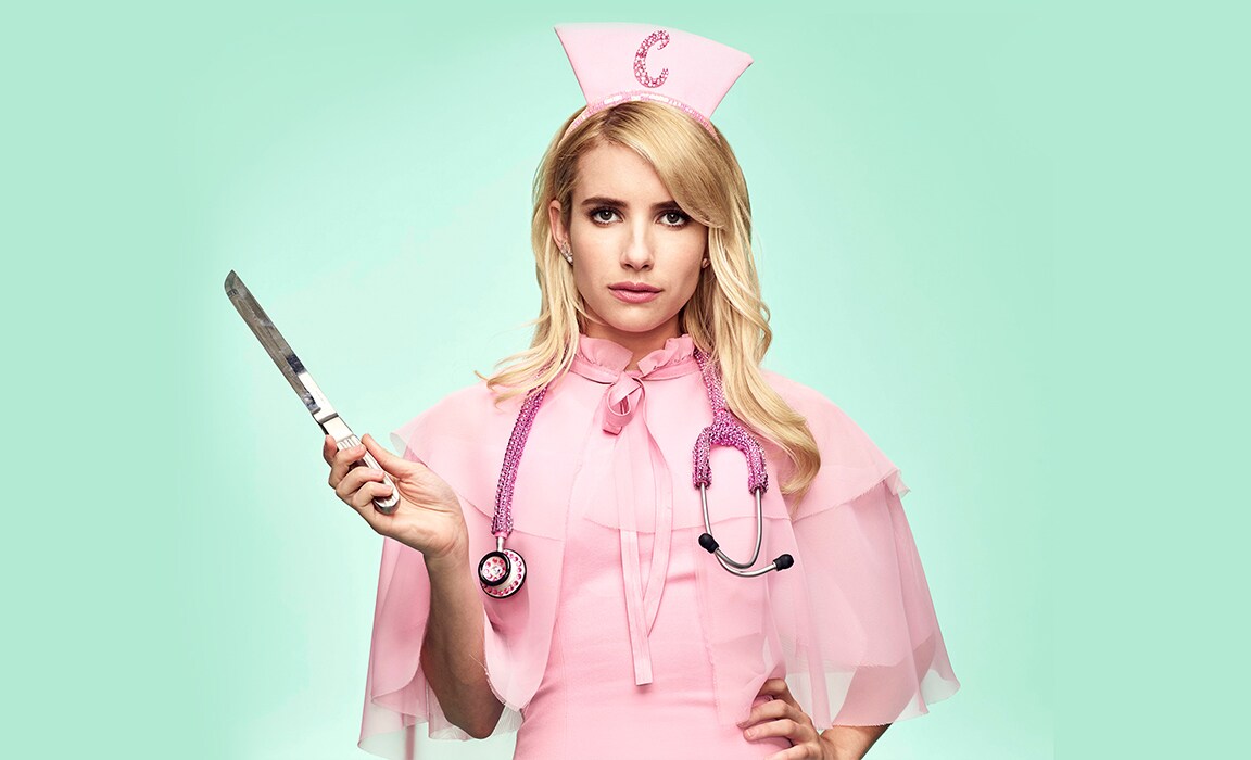 Emma Roberts in Scream Queens on Disney Plus