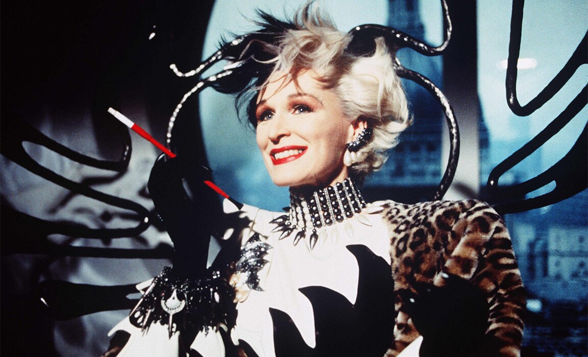 Glenn Close as Cruella De Vil in 101 Dalmations on Disney Plus