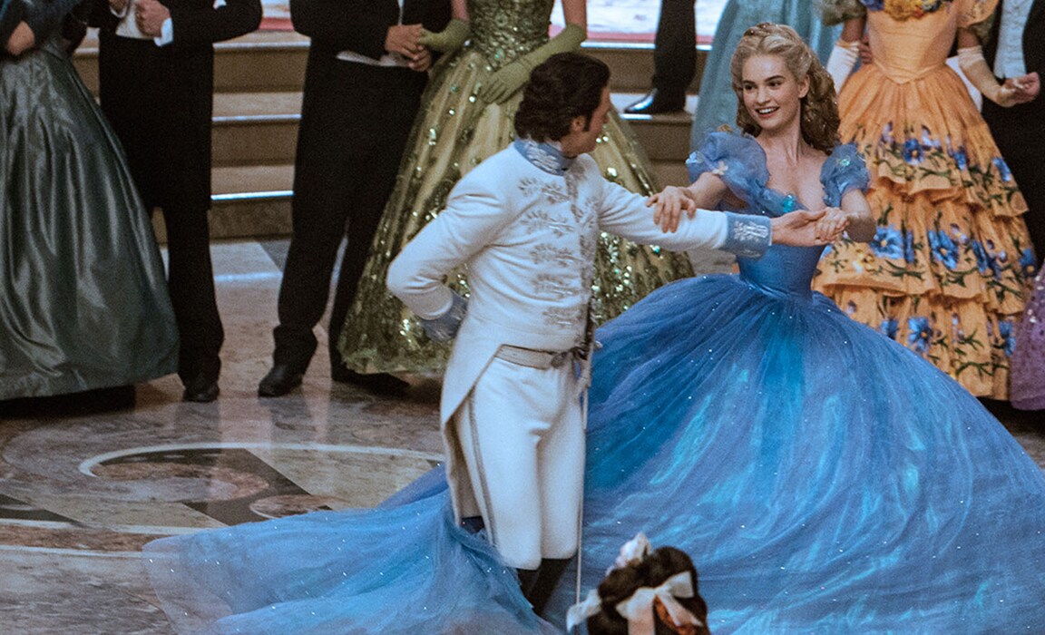 Richard Madden and Lily James in Cinderella on Disney Plus