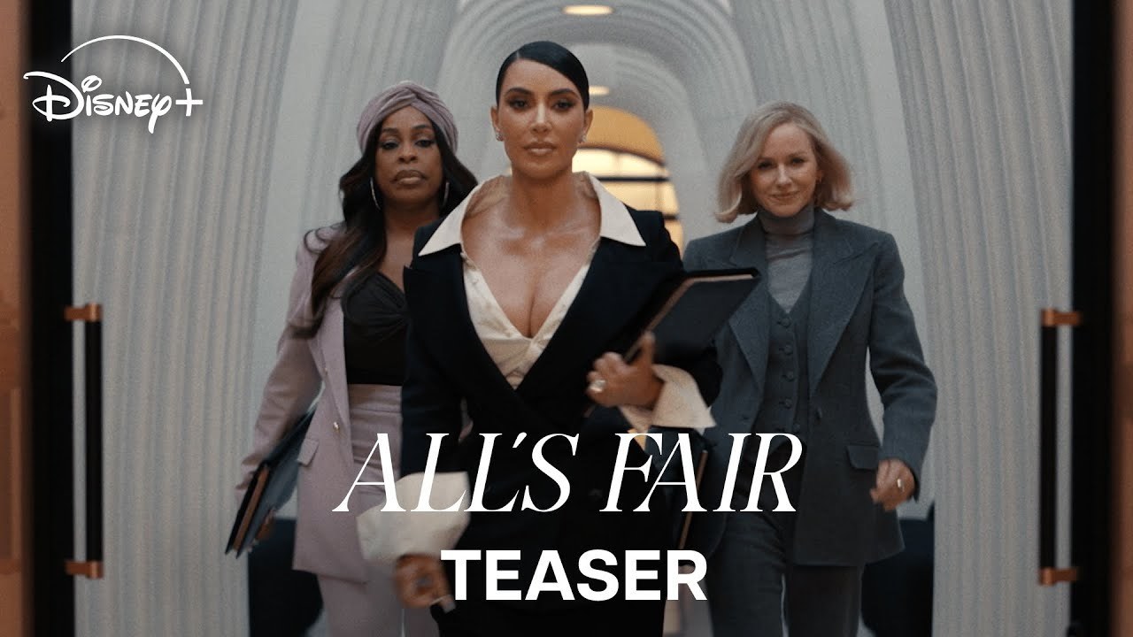 A video thumbnail for All's Fair on Disney+ starring Kim Kardashian, Neicy Nash and Naomi Watts.