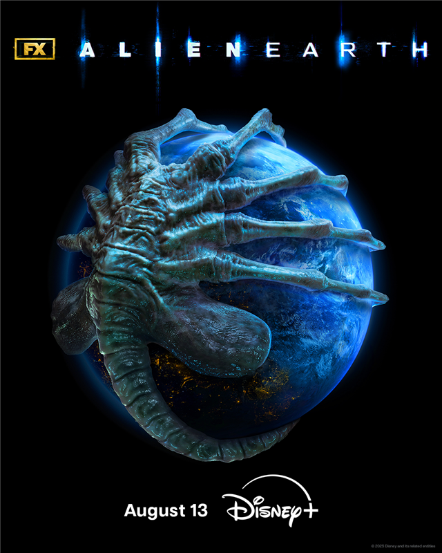 A poster for FX's Alien: Earth, streaming soon on Disney+.