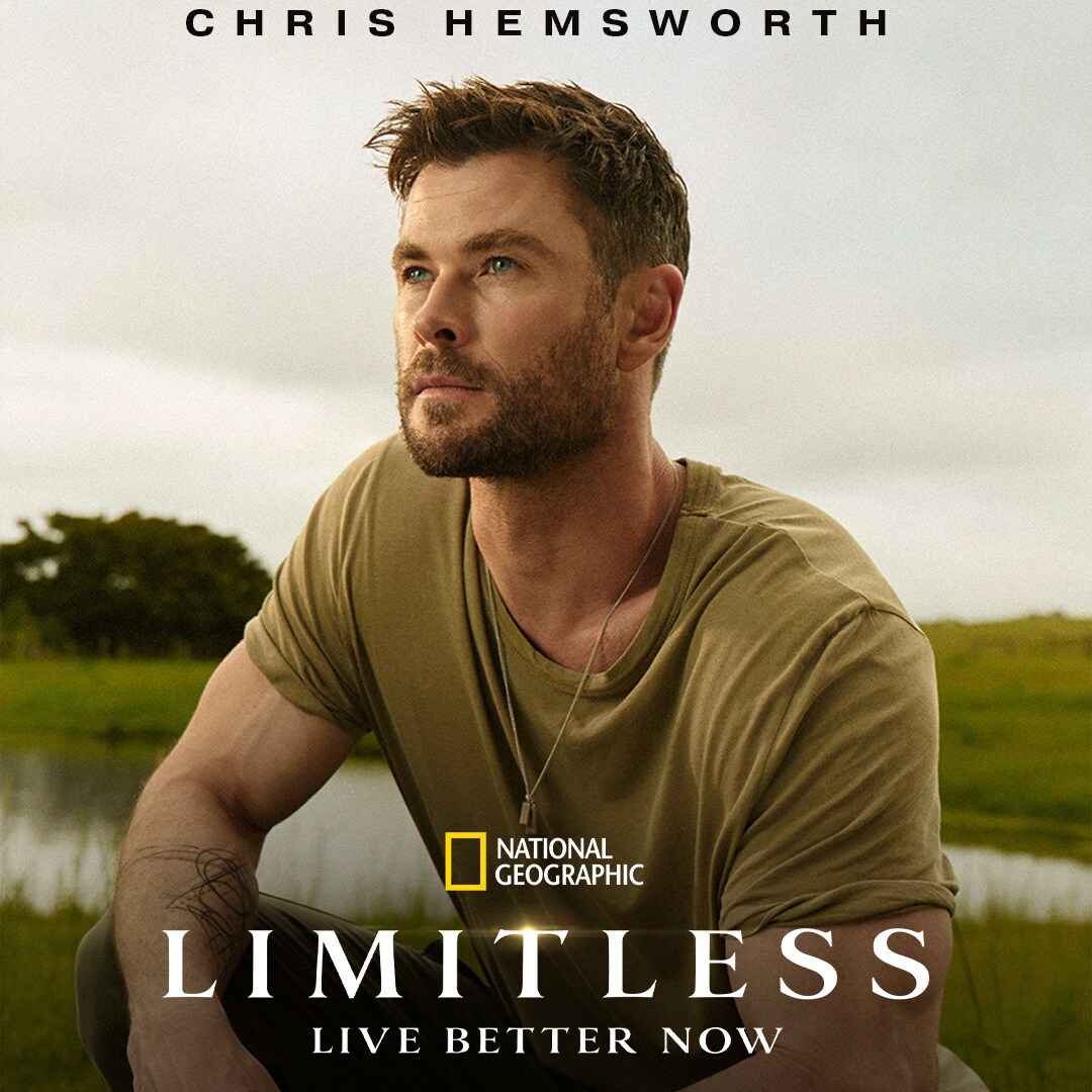 A poster for Limitless: Live Better Now with Chris Hemsworth, streaming soon on Disney+.
