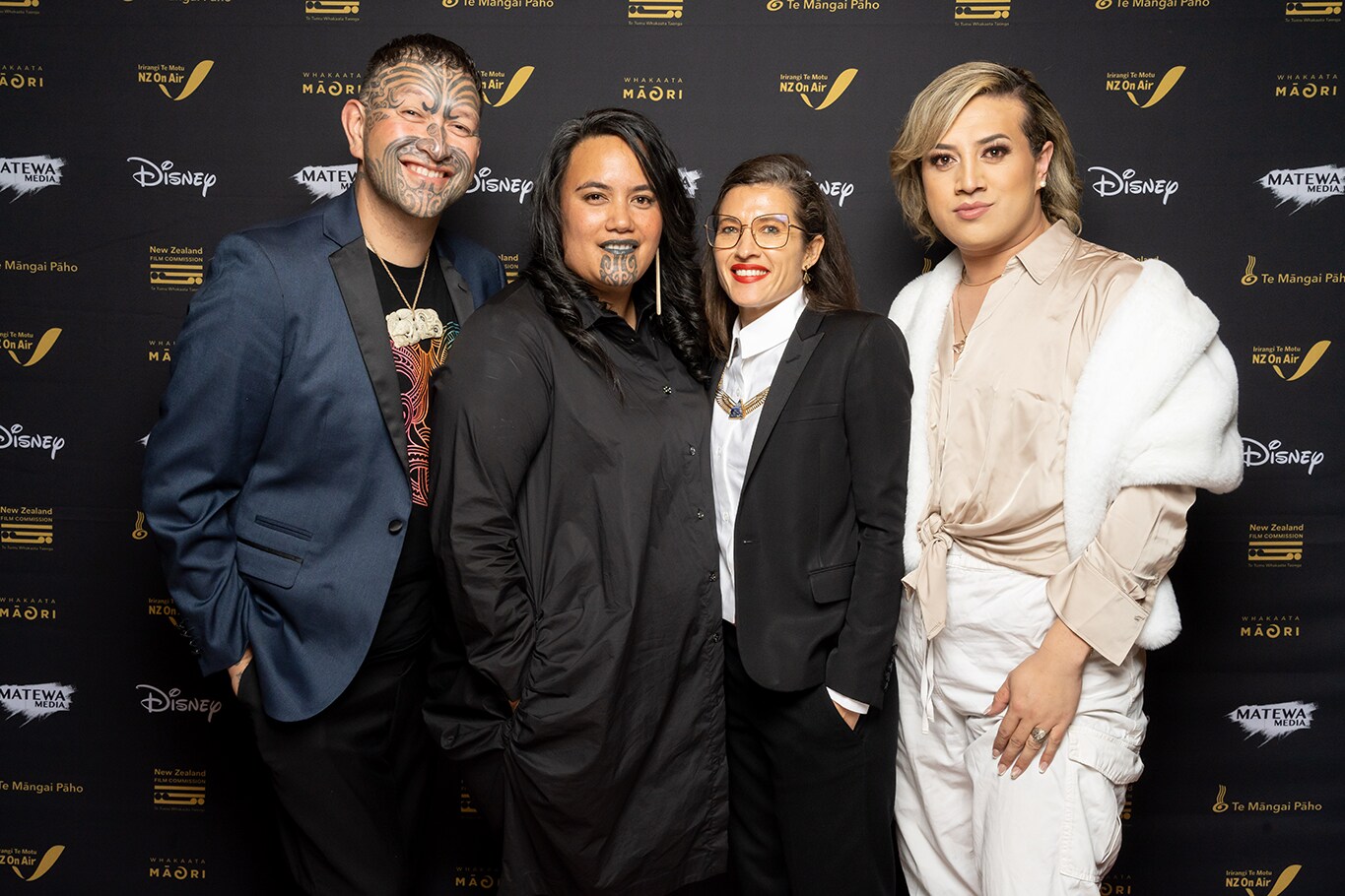 The Lion King Reo Māori Premiere - L-R Rob Ruha, Tweedie Waititi, Chelsea Winstanley and Pere Wihongi The Lion King Reo Māori Premiere - L-R Rob Ruha, Tweedie Waititi, Chelsea Winstanley and Pere Wihongi