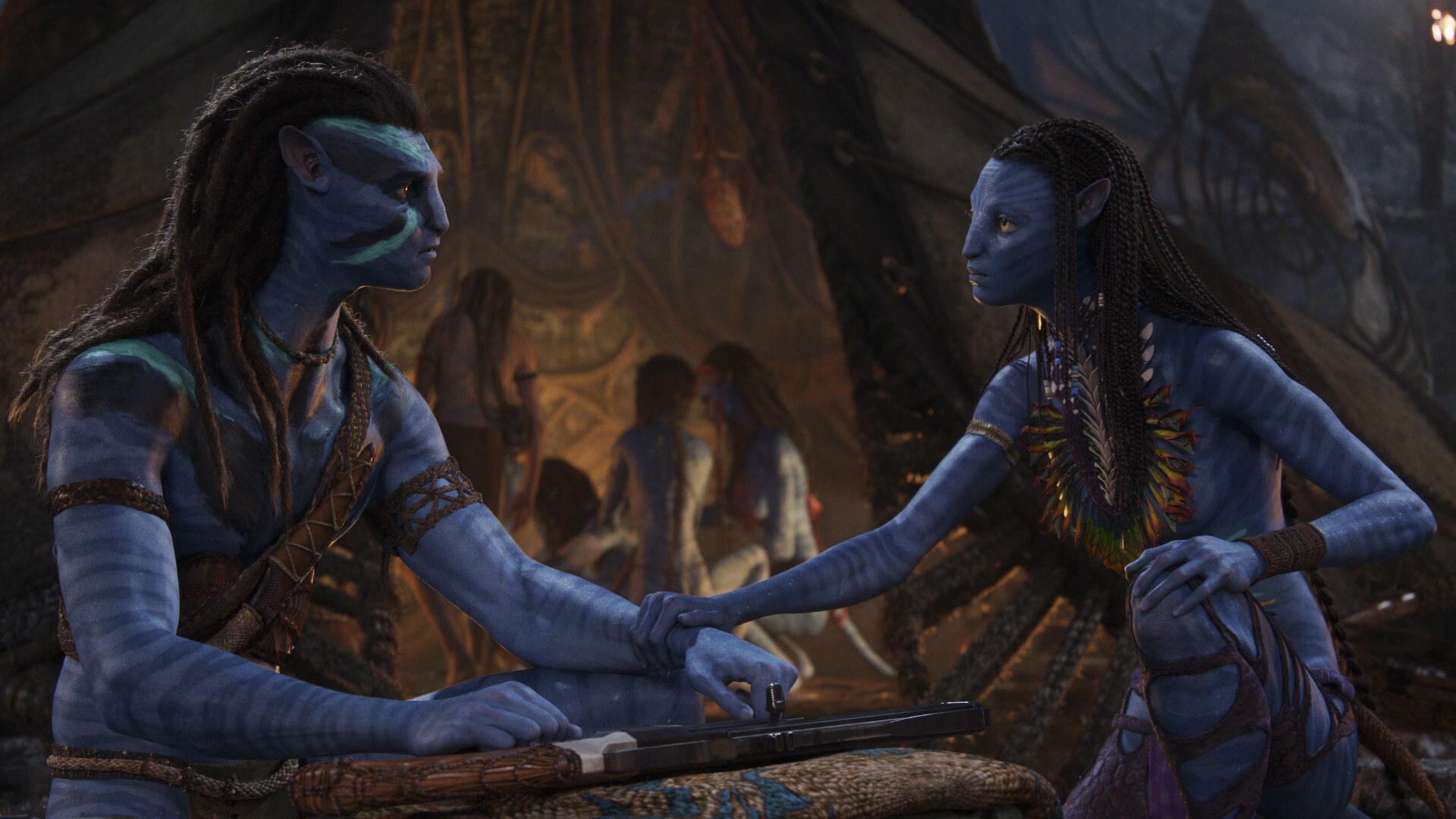 Image of characters from the 20th Century Studios movie Avatar: The Way of Water.