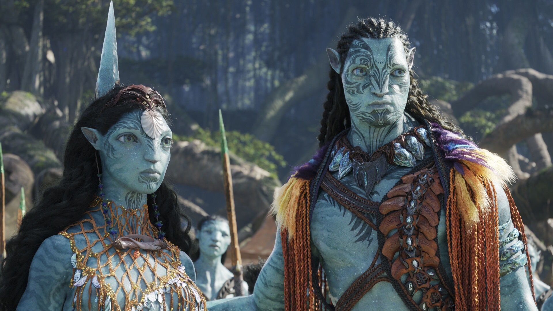 Image of characters from the 20th Century Studios movie Avatar: The Way of Water.
