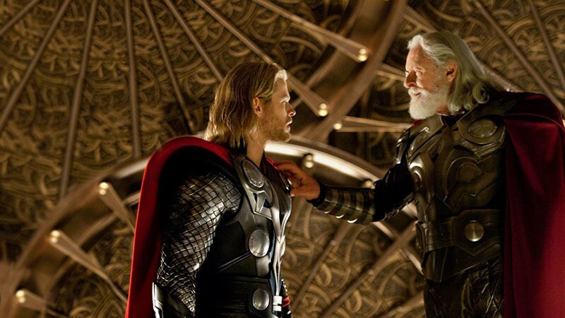 Chris Hemsworth and Anthony Hopkins face off in Thor (2011)