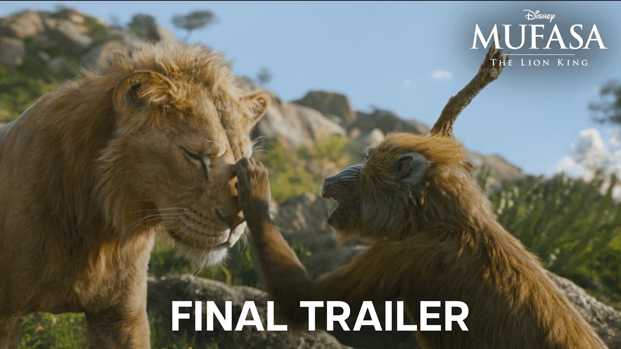 Mufasa: The Lion King thumbnail image for the final movie trailer.