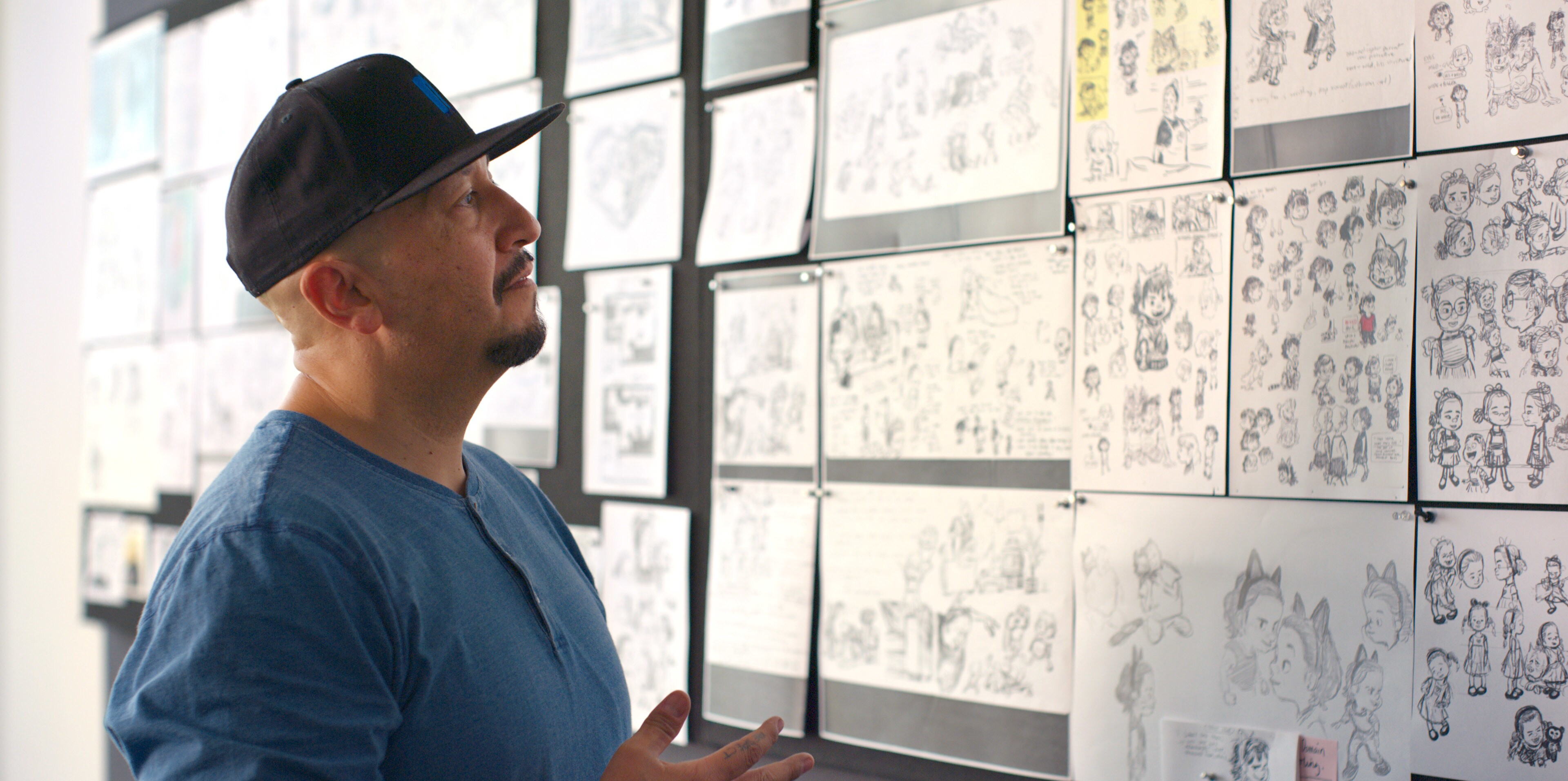 Feature-length documentary “A Spark Story”—a co-production of Pixar Animation Studios and Supper Club—takes an intimate look at Pixar’s SparkShorts filmmaking process. Pixar filmmaker Louis Gonzales—director of the upcoming short “Nona”—is featured in the documentary. “Nona” launches on Disney+ on Sept. 17, 2021, and “A Spark Story” debuts on Disney+ on Sept. 24, 2021. © 2021 Disney/Pixar. All Rights Reserved.
