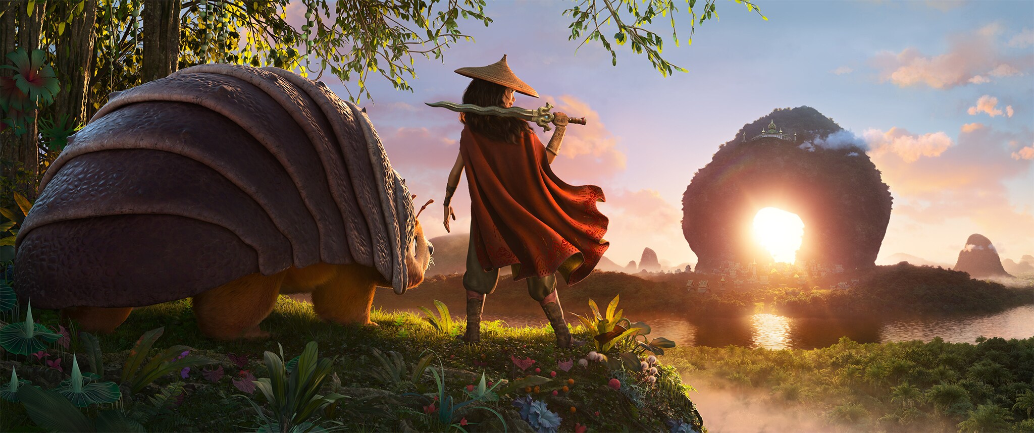 Disney Debuts Raya And The Last Dragon In Raya And The Last Dragon, The Heroine And Her Pet, Tuktuk, Will Explore The World Of Kumandra. (Disney)