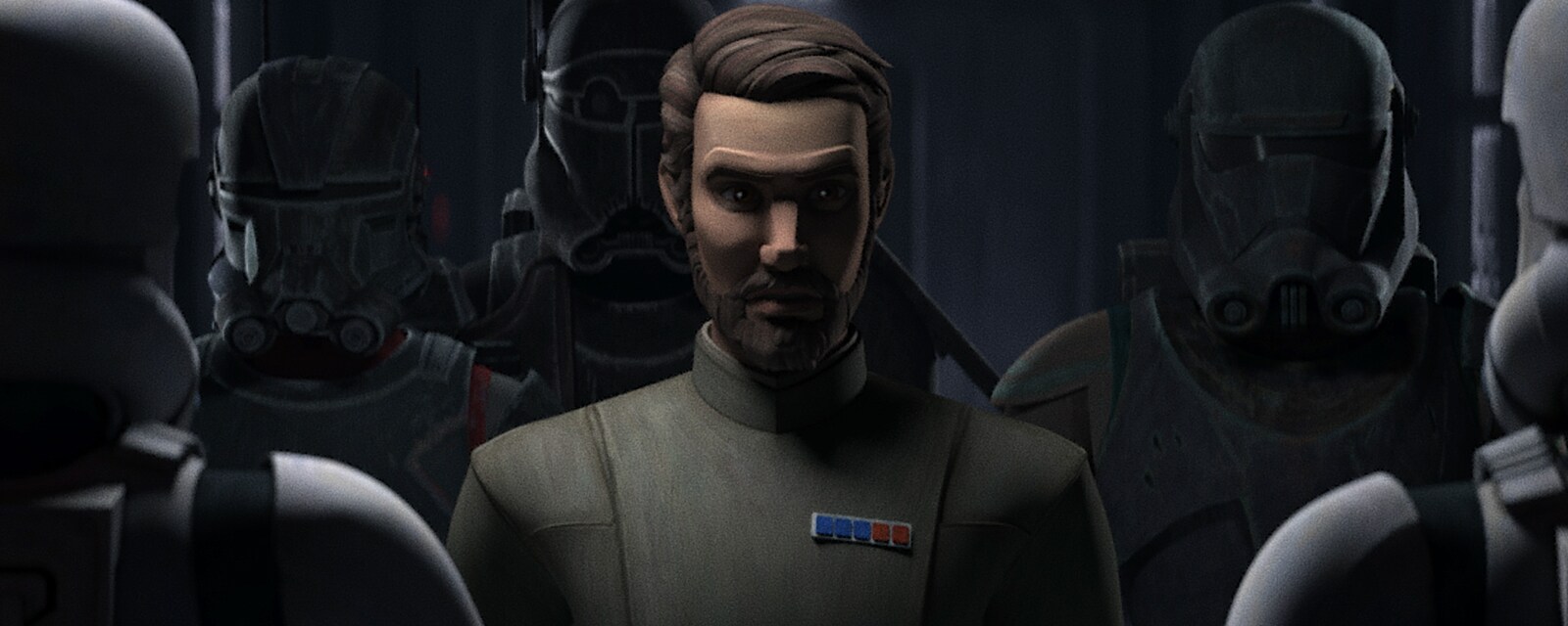 Vice Admiral Edmon Rampart with Clone Force 99