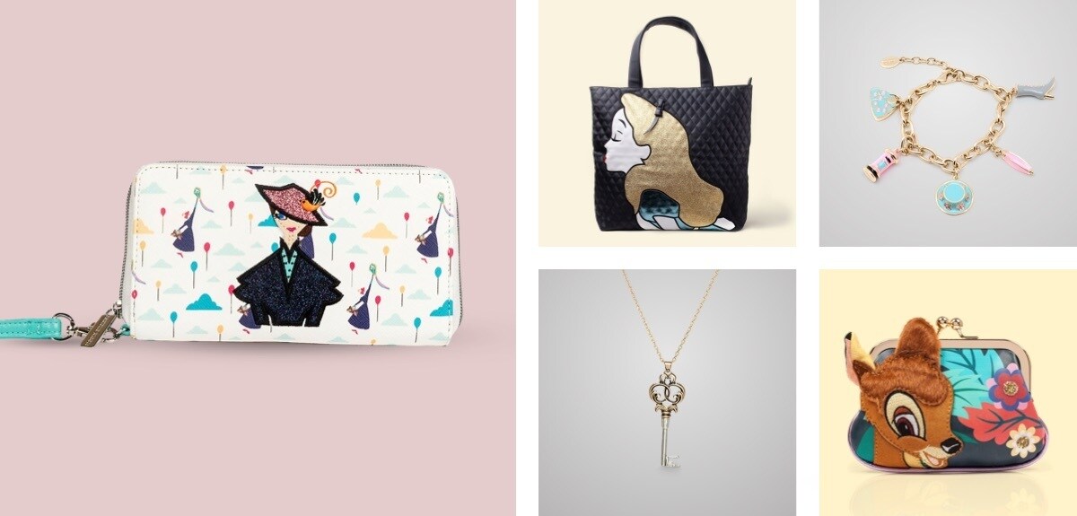 A selection of Disney bags and jewellery available at shopDisney