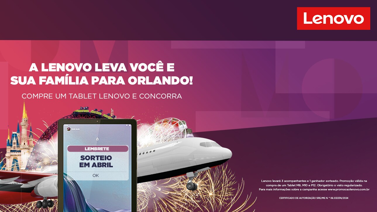 Volta às Aulas com Estilo: Descubra os Tablets Lenovo e Ganhe uma Viagem para Orlando!