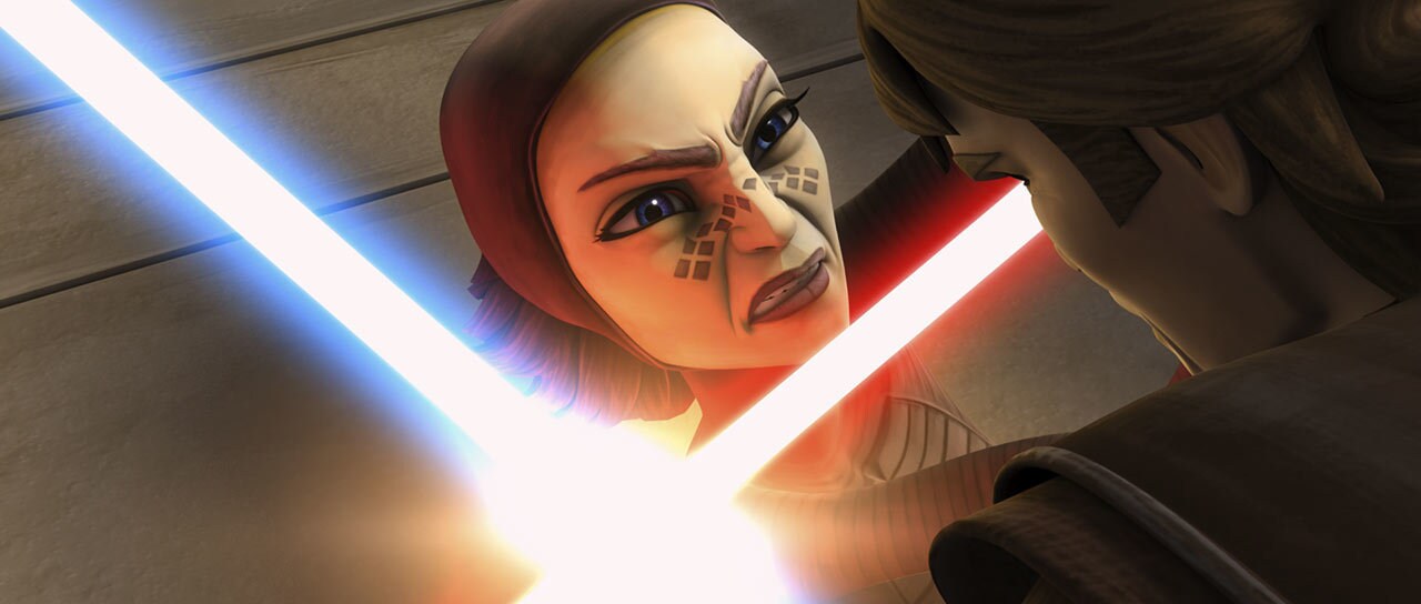 Barriss and Anakin duel