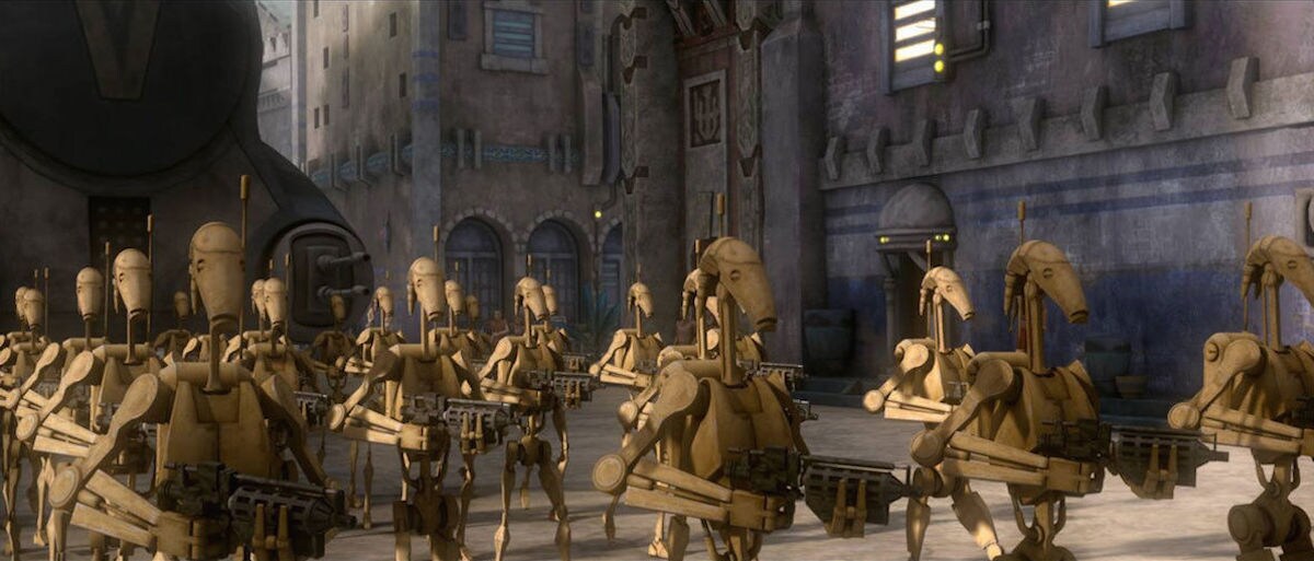 Separatist battle droids during The Clone Wars