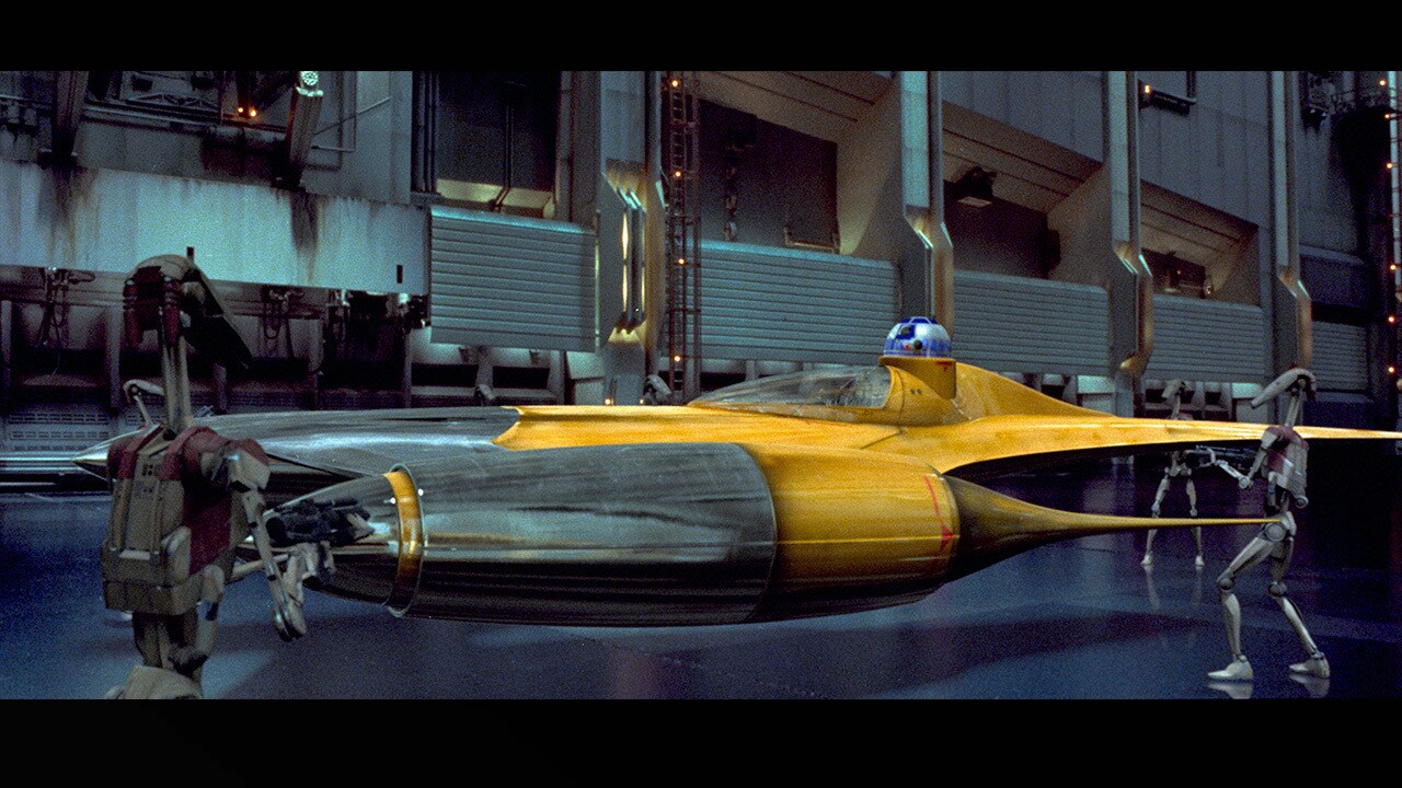 The struggle to free Theed turned when Anakin Skywalker brought his damaged starfighter skidding ...