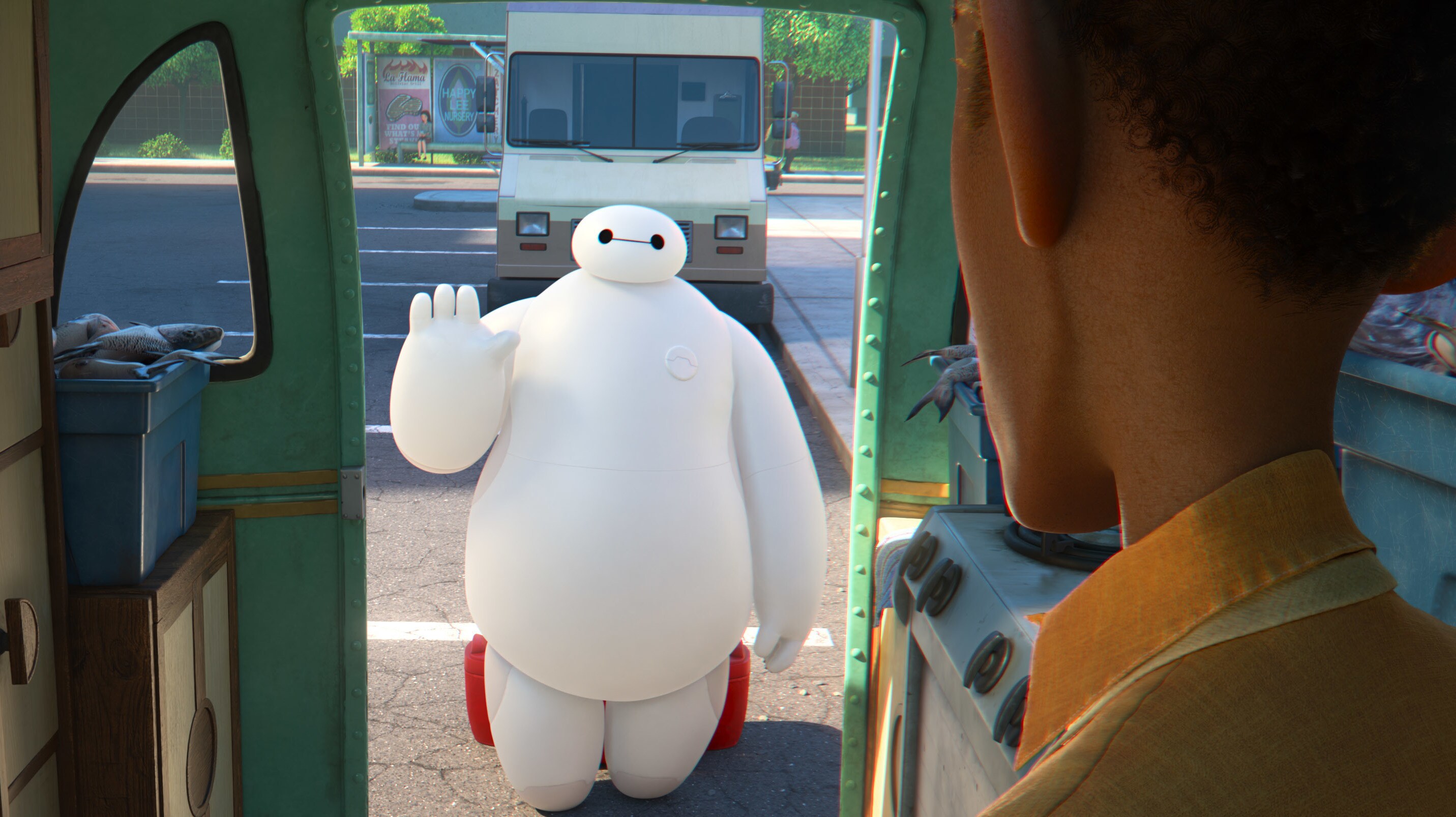 Walt Disney Animation Studios’ “Baymax!” returns to the fantastical city of San Fransokyo where the affable, inflatable, inimitable healthcare companion robot, Baymax (voice of Scott Adsit), sets out to do what he was programmed to do: help others. The series of healthcare capers introduces extraordinary characters who need Baymax’s signature approach to healing in more ways than they realize. In episode 4, Mbita (voice of Jaboukie Young-White) serves up a family favorite until an unexpected allergy and Baymax push him toward change. “Baymax!” streams exclusively on Disney+ starting June 29, 2022. © 2022 Disney. All Rights Reserved.