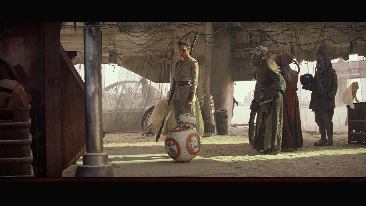 The next day, Rey took BB-8 to Niima Outpost, thinking the droid could find passage offworld with...