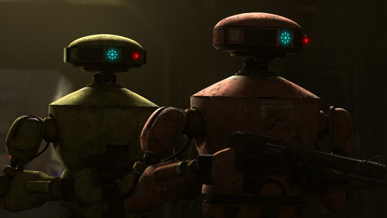 The droid smugglers seen in the opening are members of the Vanguard Axis, a crime syndicate made ...