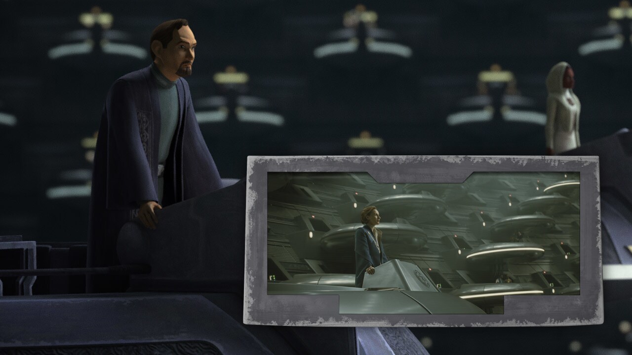 The Imperial Senate design seen in this episode takes the original Republic Senate location seen ...