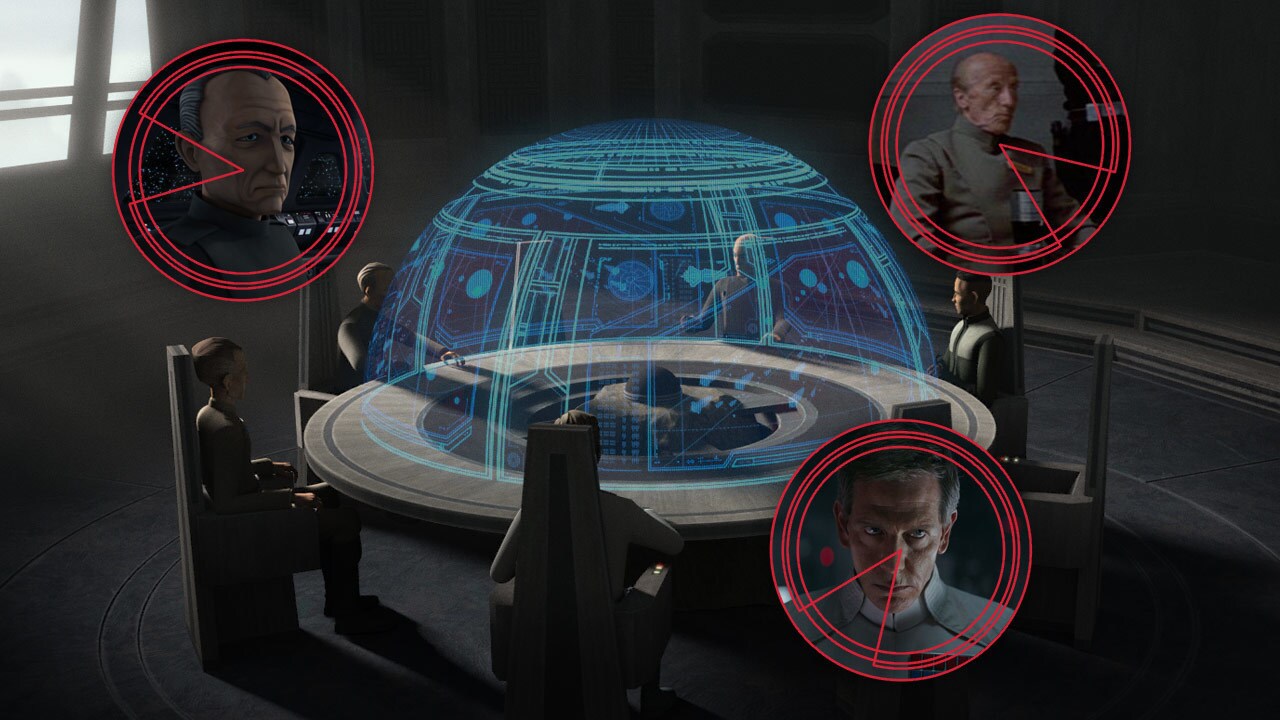 Referred to in the script as the "Empire's Top Brass", Tarkin's council includes Hurst Romodi (or...
