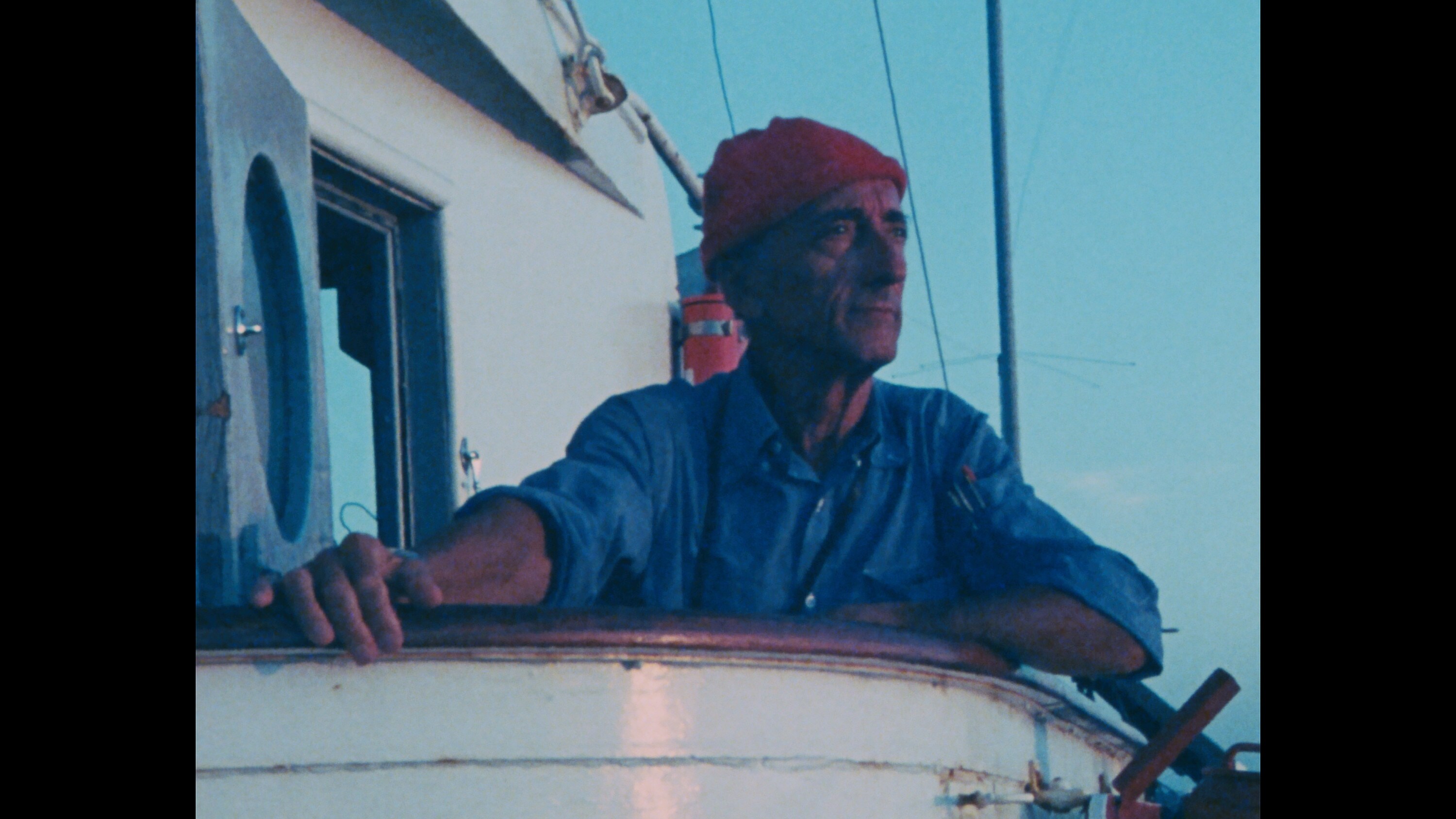Jacques Cousteau aboard his ship, Calypso. (Credit: The Cousteau Society)