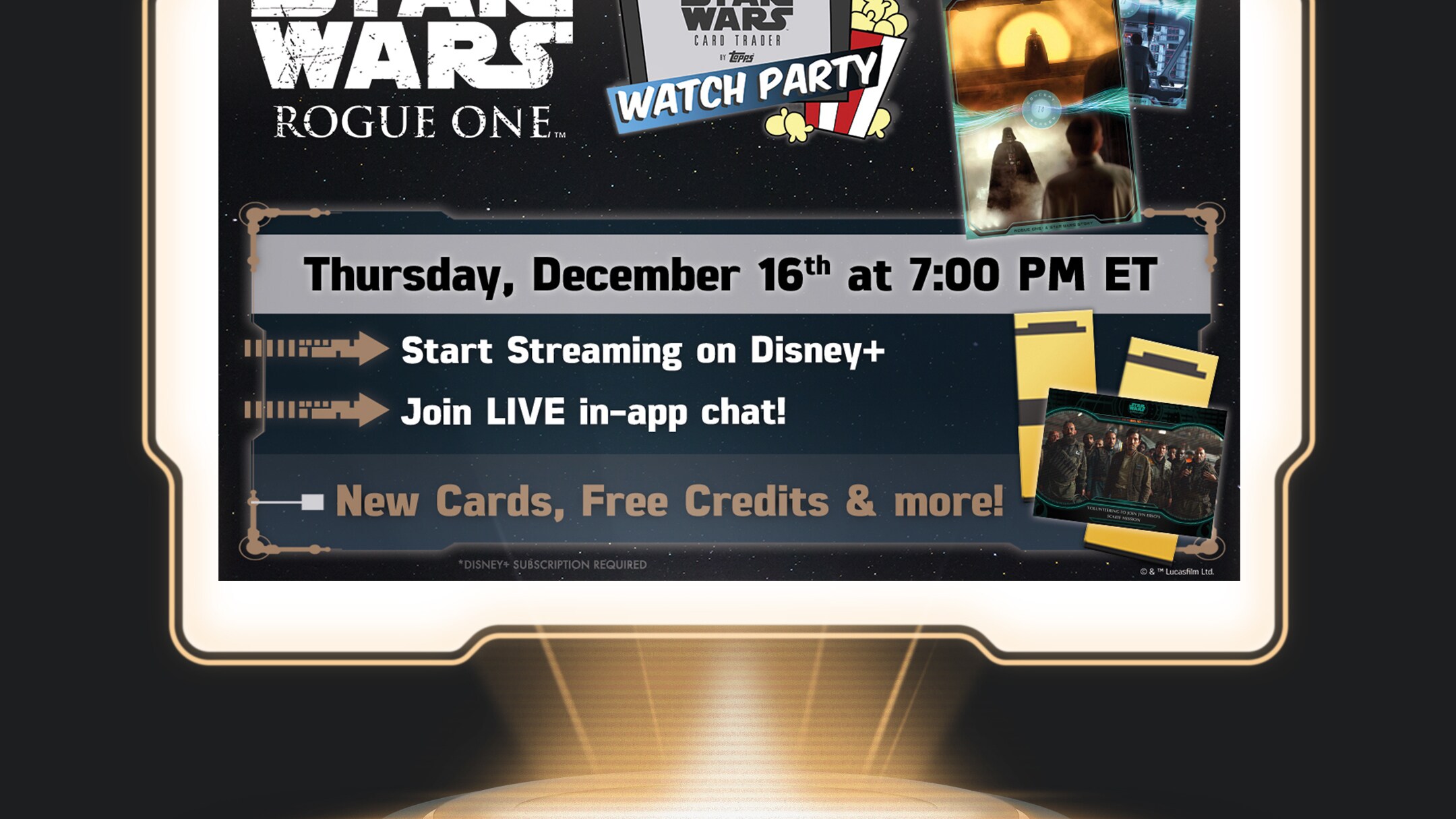 Topps - Rogue One: A Star Wars Story In-App Watch Party (December 16th @ 7PM ET)