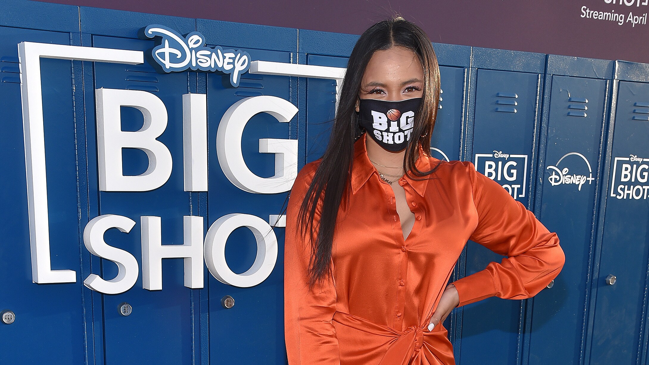 LOS ANGELES, CA - APRIL 14: Tiana Le attends the world premiere drive-in screening of the Disney + original series ìBIG SHOTî at The Grove in Los Angeles, California on April 14, 2021. (Photo by Stewart Cook/Disney +/PictureGroup)