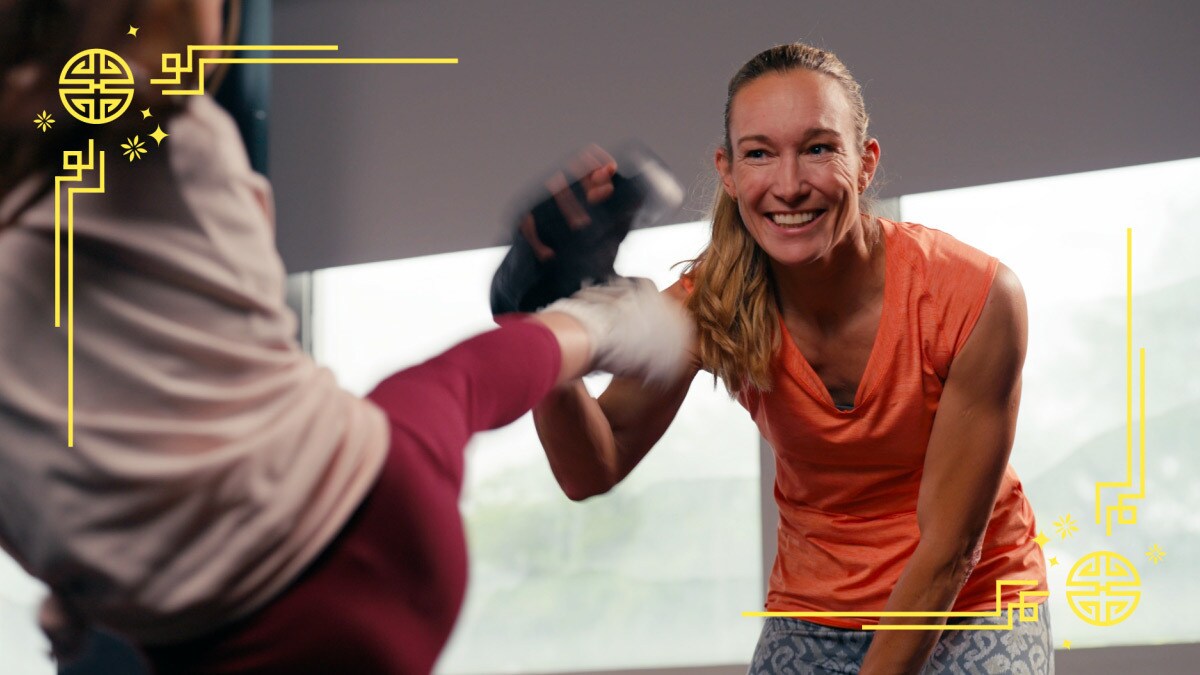 Christine Theiss und Gewinnerkind Sofia beim Training