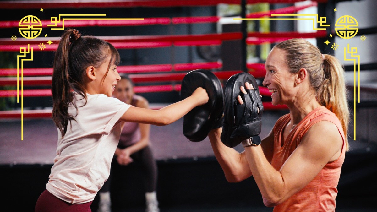 Christine Theiss und Gewinnerkind Sofia beim Training
