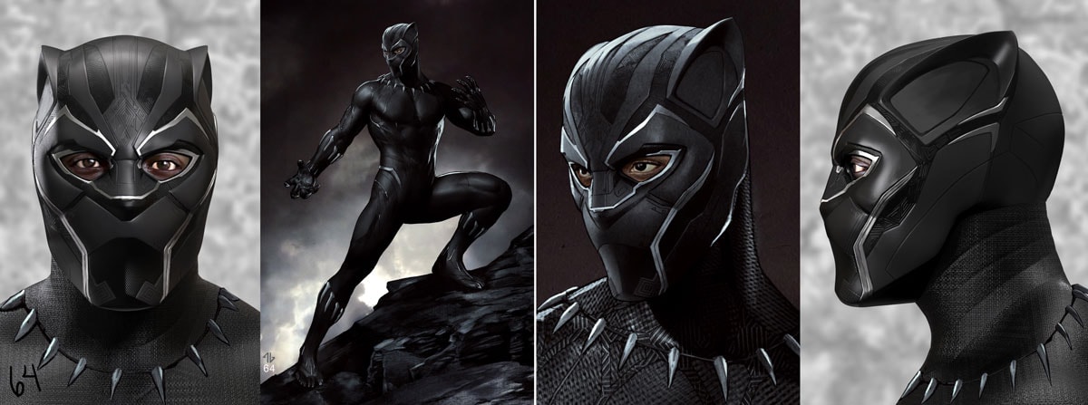 Black Panther mask design drawings