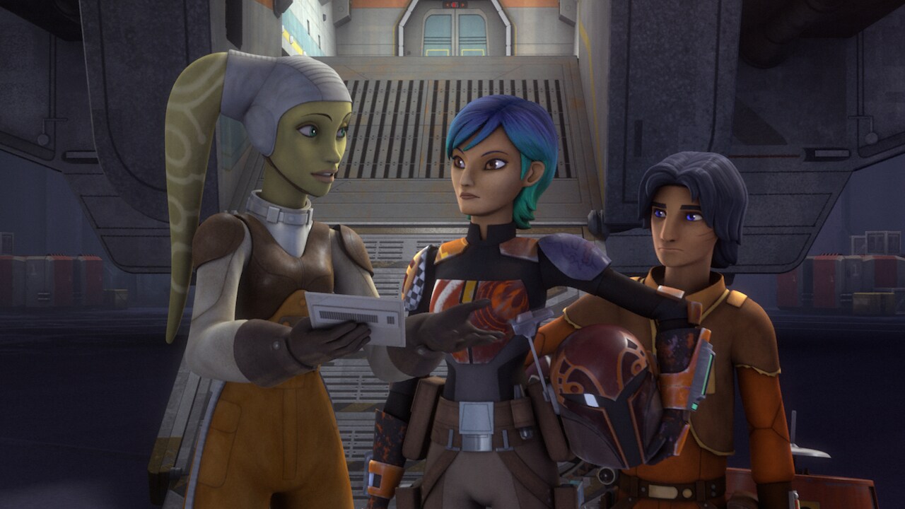 Ezra presses Hera about another mission, but instead she gives it to Sabine. A courier is coming ...