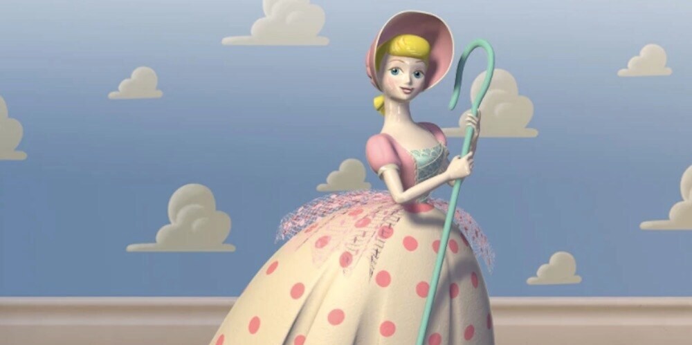 Animated Character Bo Peep holding shepard rod