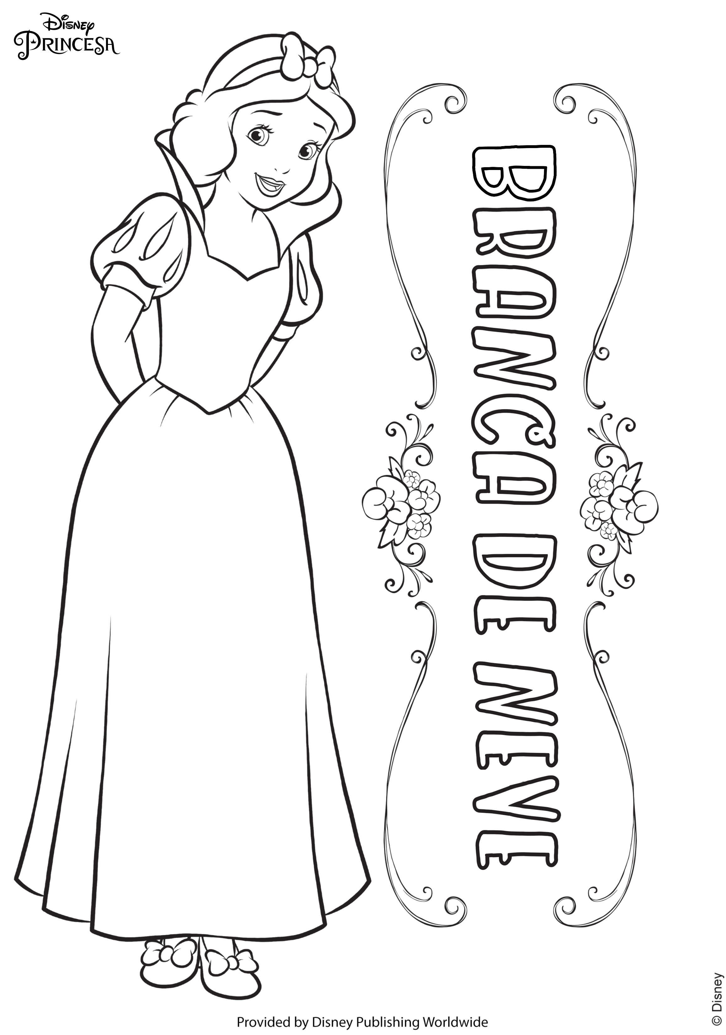 Princesas da Disney desenhos para colorir imprimir e pintar