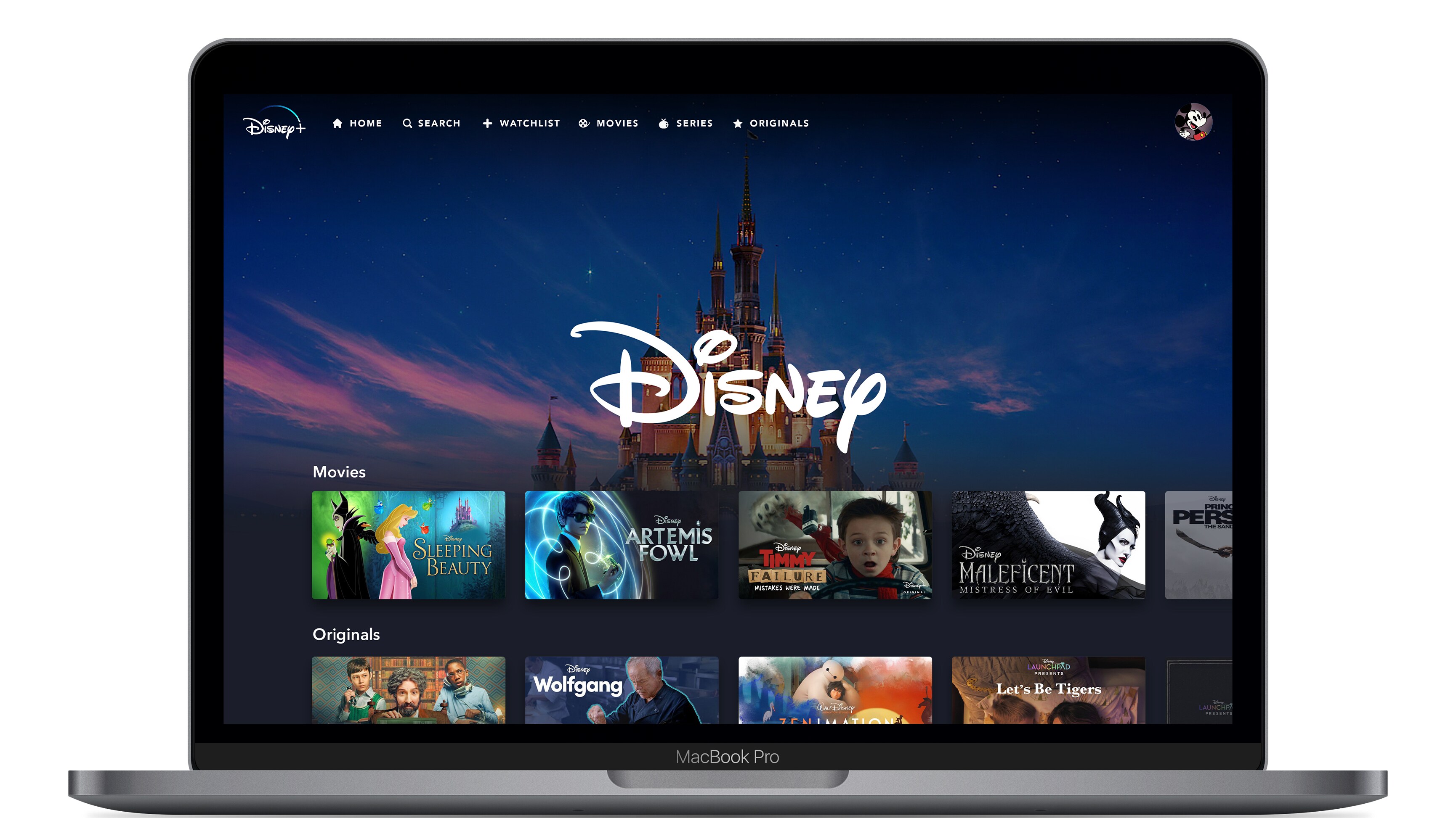Disney+ Brand Landing Page on Web Device