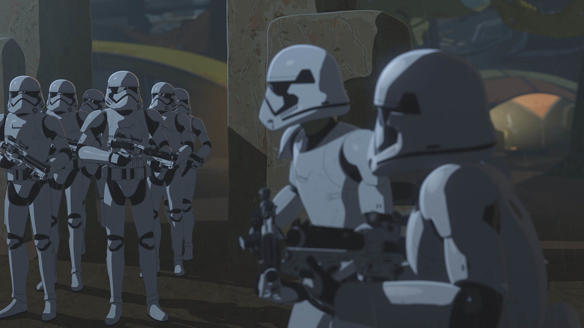 Finally, Kaz has an idea: they'll ambush a couple of stormtroopers, steal their armor, and sneak ...