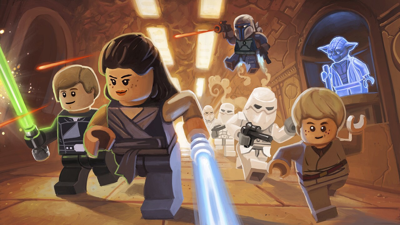 Corridor concept art from the LEGO Star Wars Holiday Special