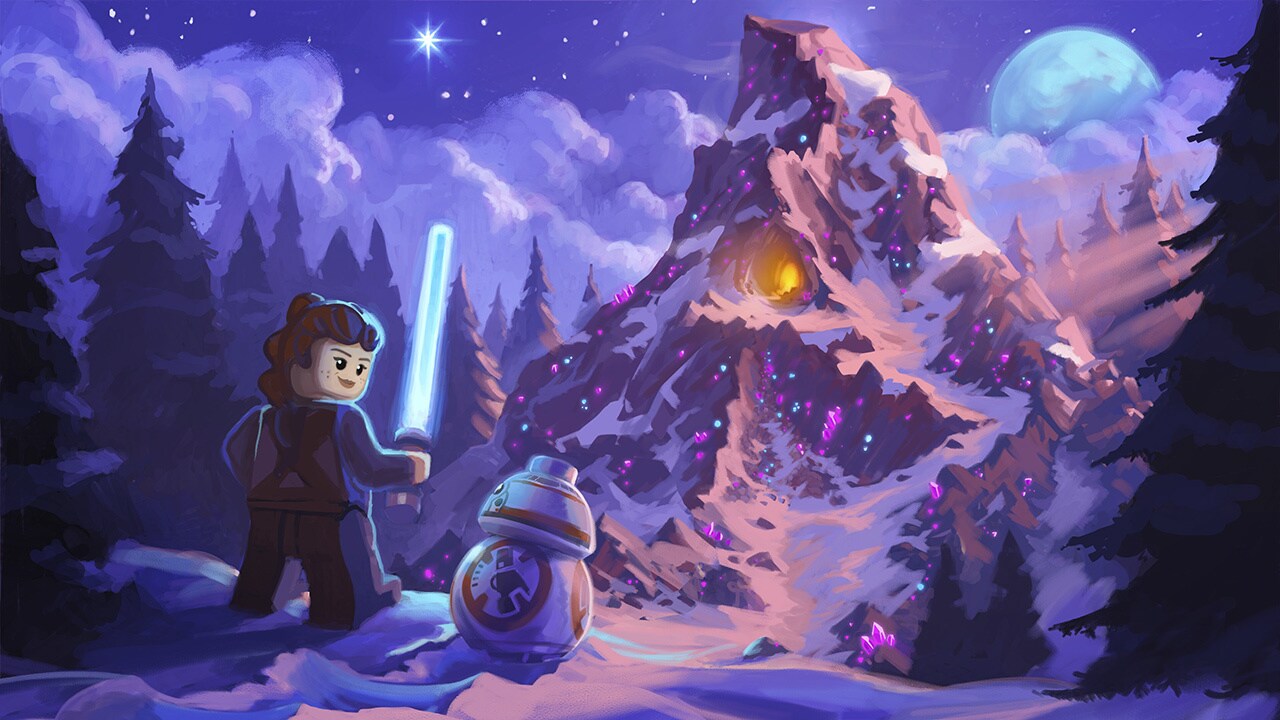 Temple concept art from the LEGO Star Wars Holiday Special