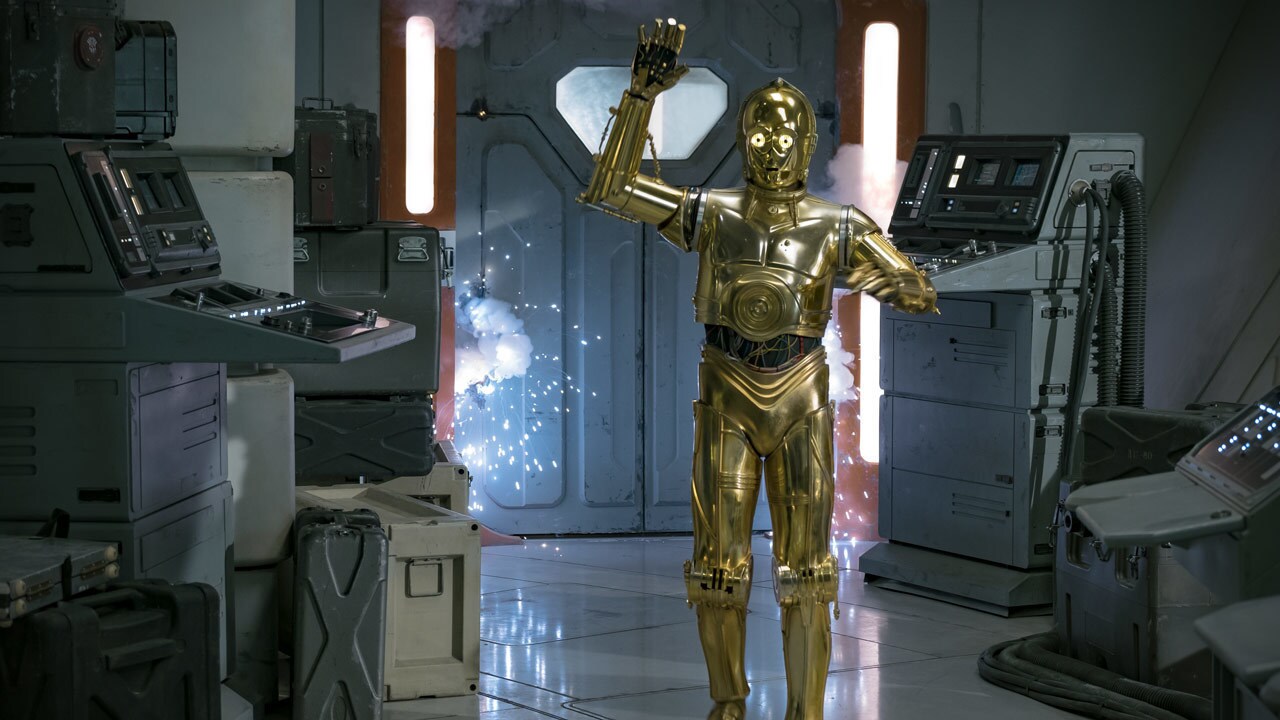 C-3PO and R2-D2 were soon separated again, as the astromech accompanied Rey and Chewbacca on thei...