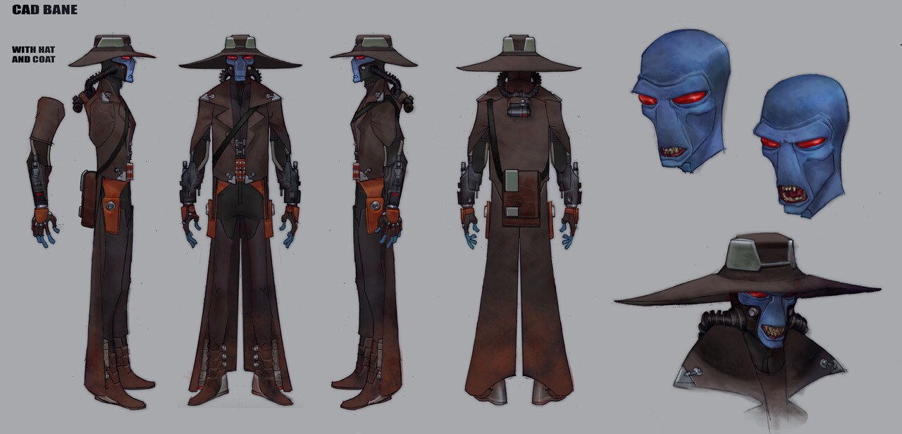 Cad Bane concept art for Star Wars: The Clone Wars by Kilian Plunkett.