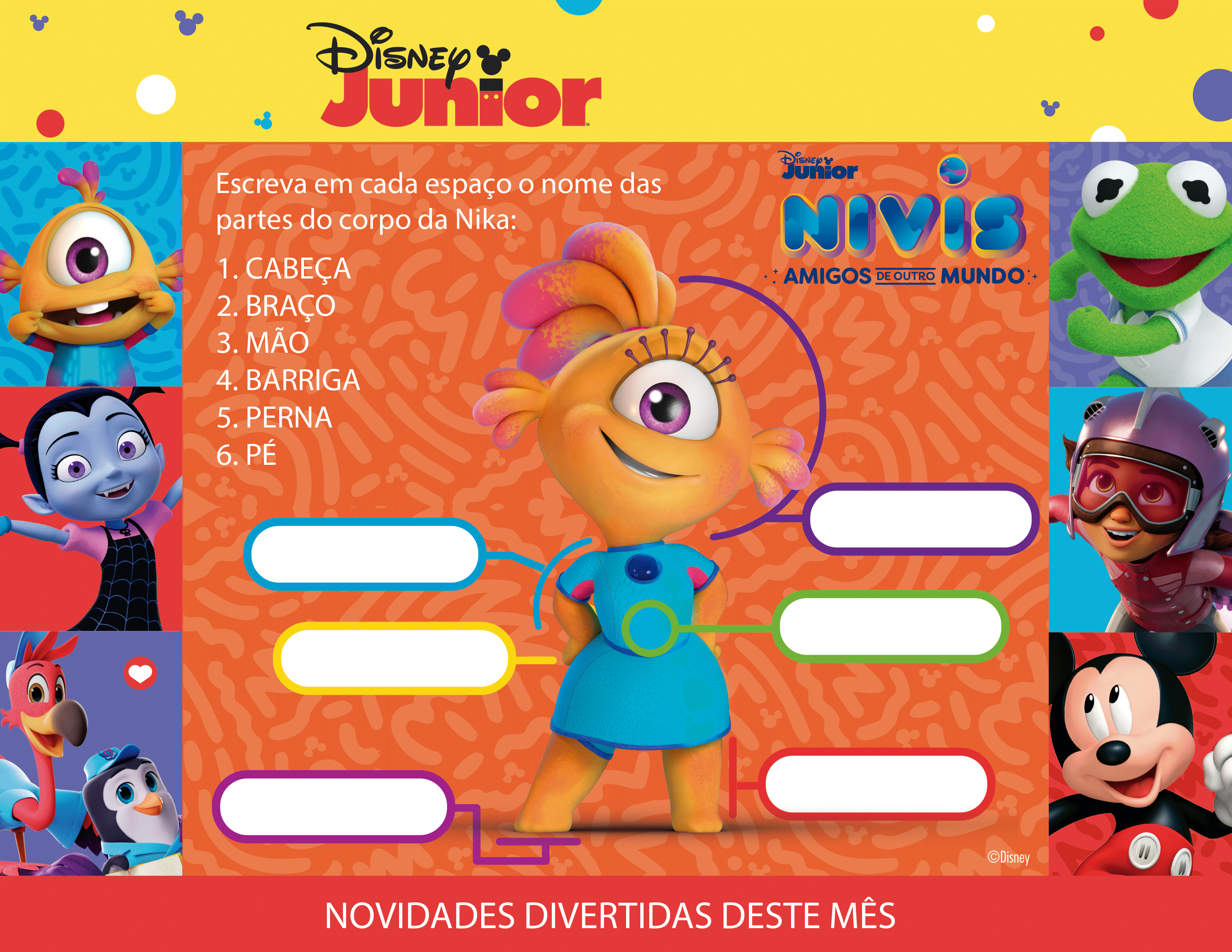 Escreva as partes do corpo da Nika