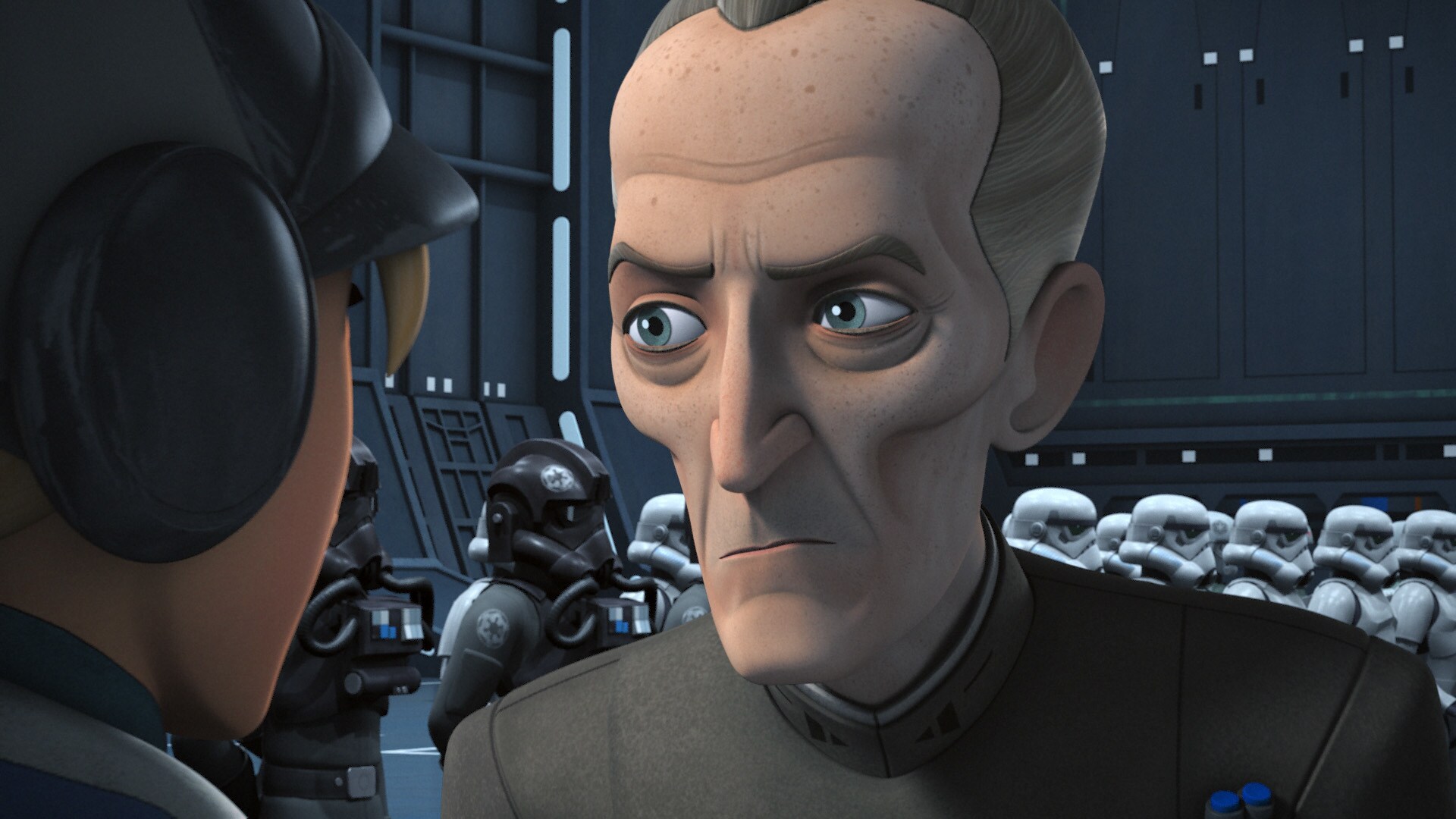 ...Grand Moff Tarkin. He has come to Lothal to personally handle the planet's rebel cell, and is ...