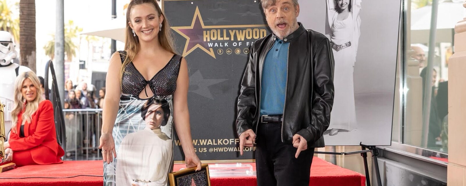 Billie Lourd and Mark Hamill unveil Carrie Fisher’s star on the Hollywood Walk of Fame