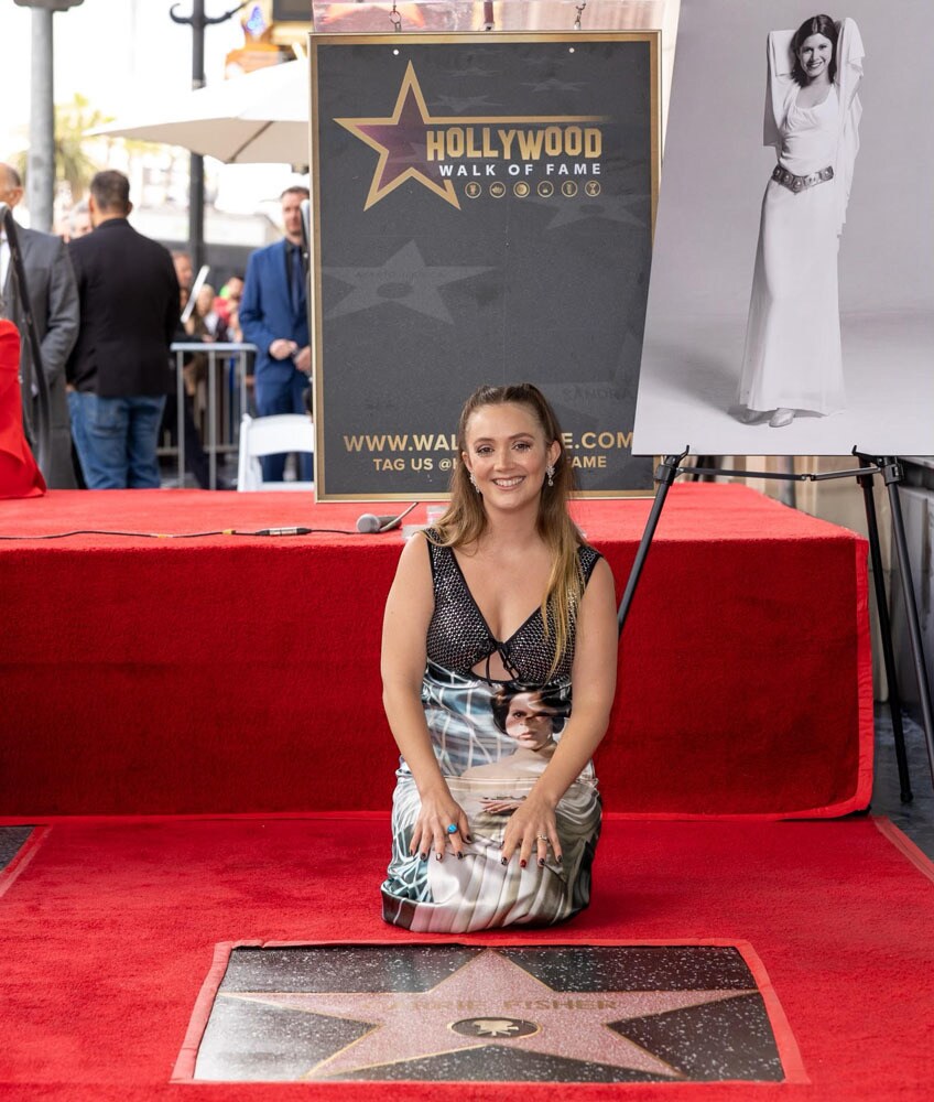 Billie Lourd at Carrie Fisher’s star on the Hollywood Walk of Fame - Walk of Fame photos courtesy of Hollywood Walk of Fame