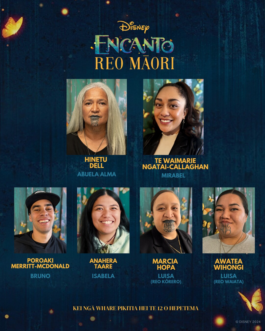 Some of the cast of Encanto Reo Maori