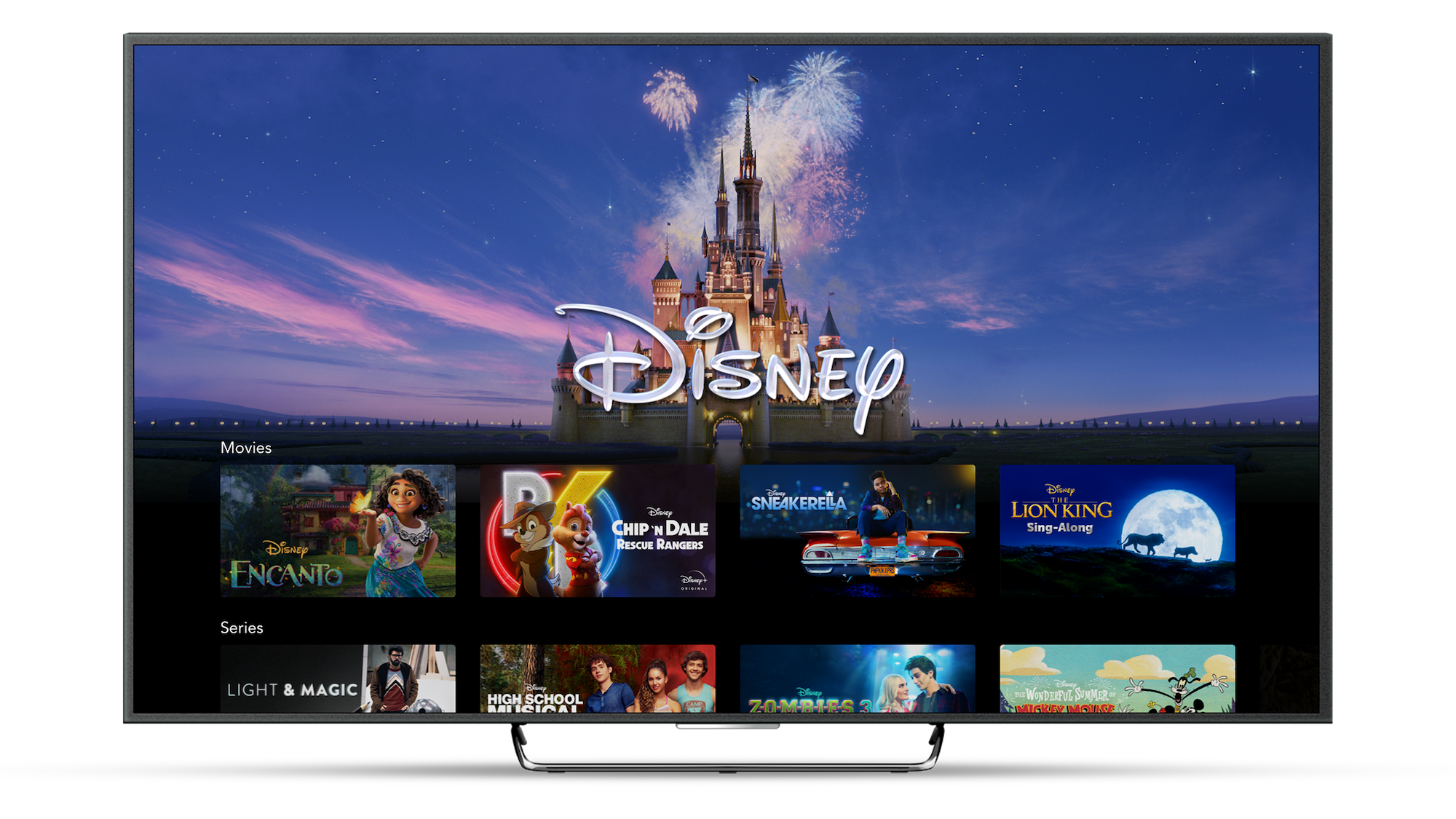 Disney+ Brand Landing Page on Connected TV Device