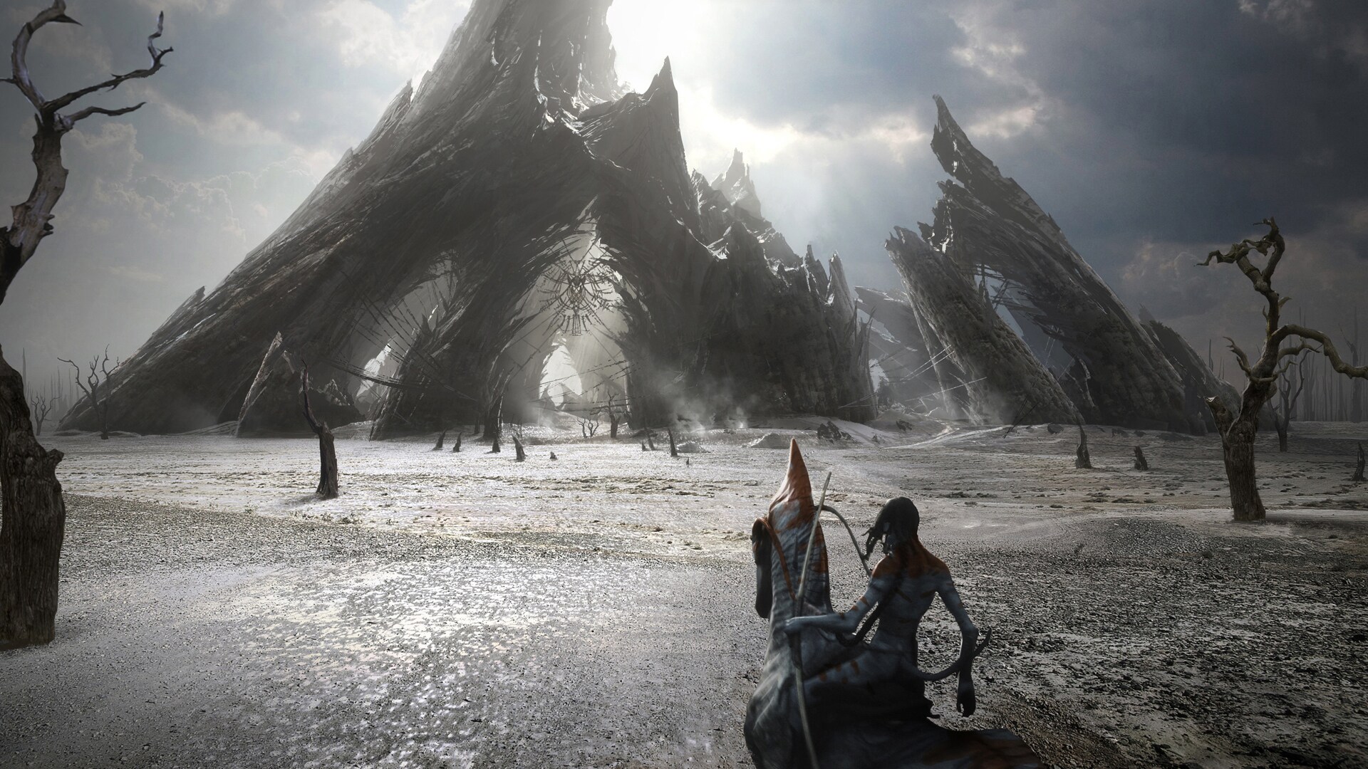 Concept art of Ash Village, home of the Mangkwan Clan, from Avatar: Fire & Ash